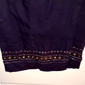 Coldwater Creek Black Capri with Ornate Cuff Trim